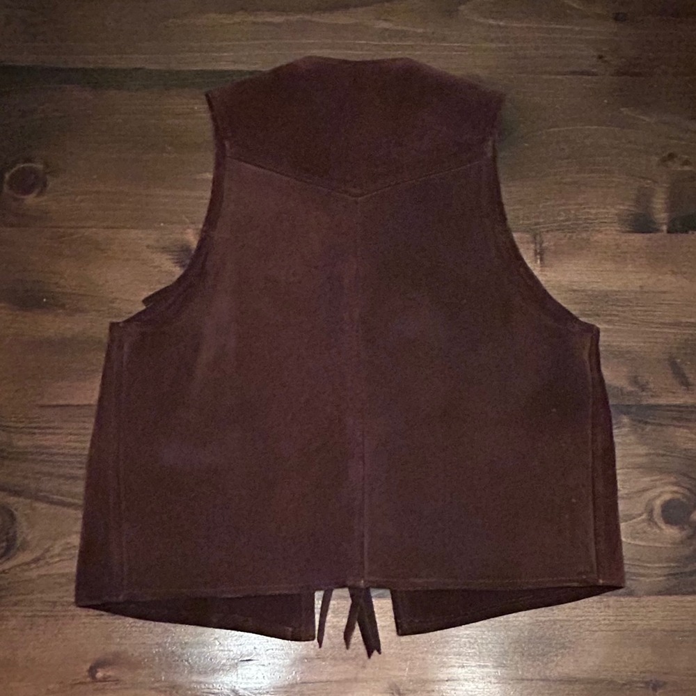 Vintage Irvin Foster Genuine Horsehide Leather Western Brown Vest Size Small - Picture 2 of 7